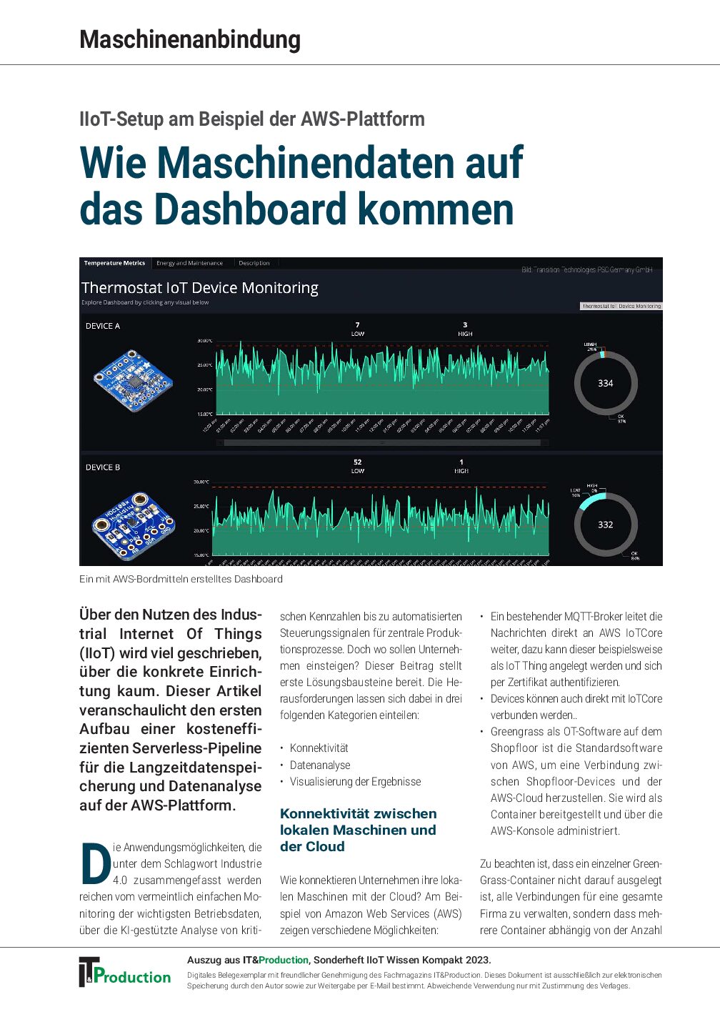 Wie Maschinendaten auf das Dashboard kommen