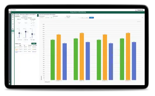 Zrzut ekranu programu Energy Advisor - Kalkulowanie przyszłych kosztów